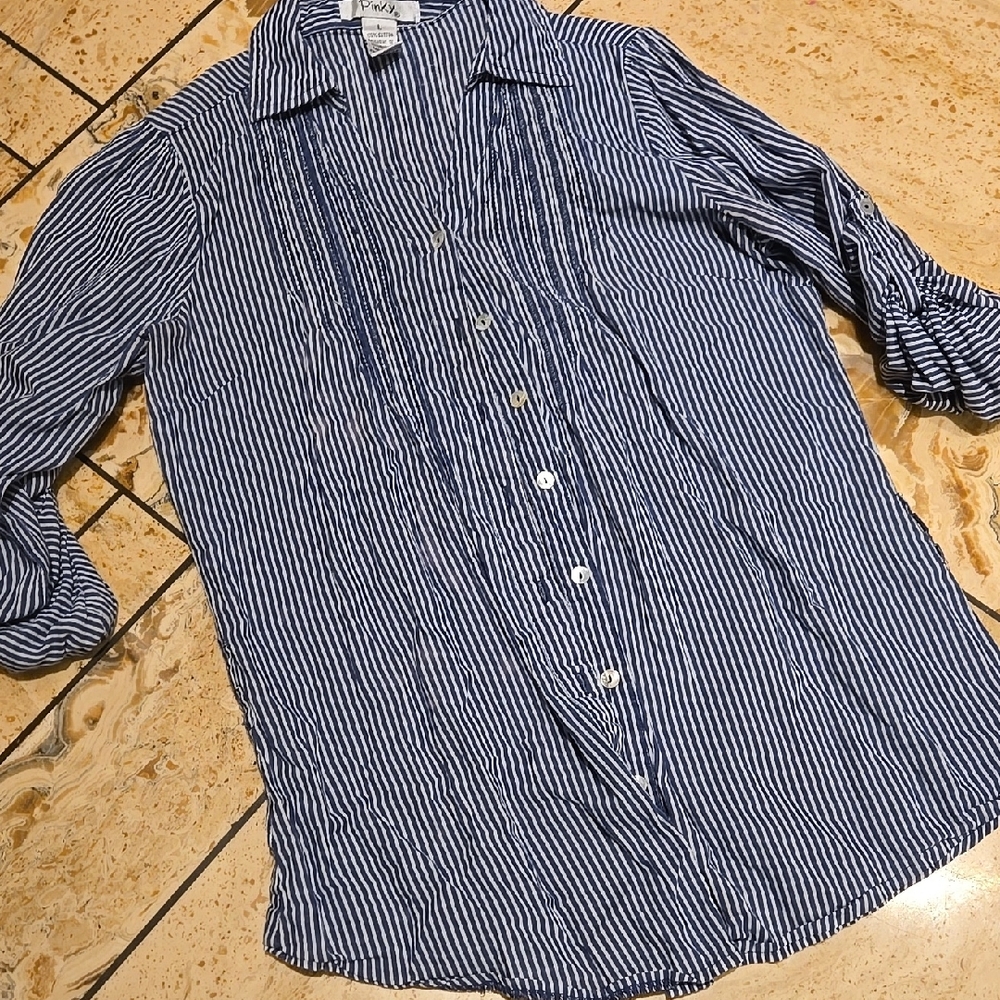 Women's Blue Striped Shirt